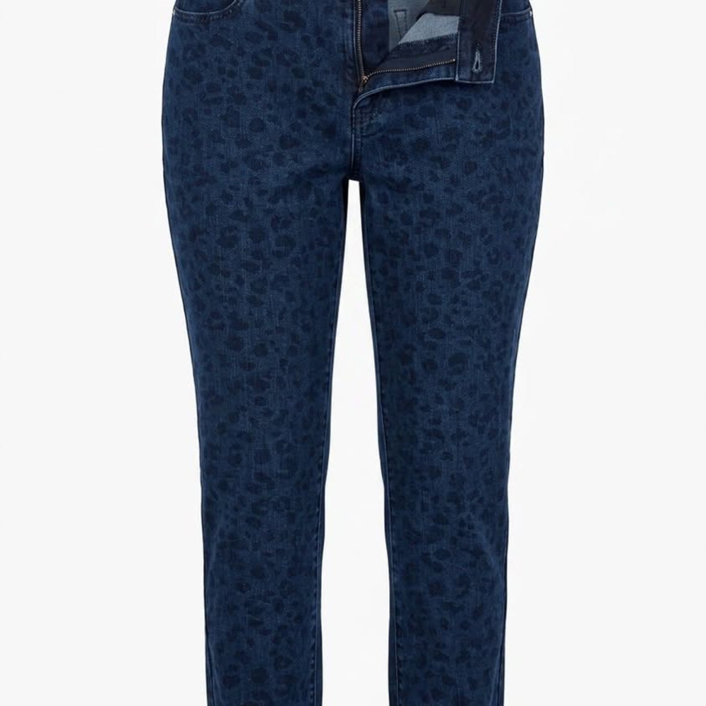 Talbots, Blue Jeans, Leopard Print, Size 16